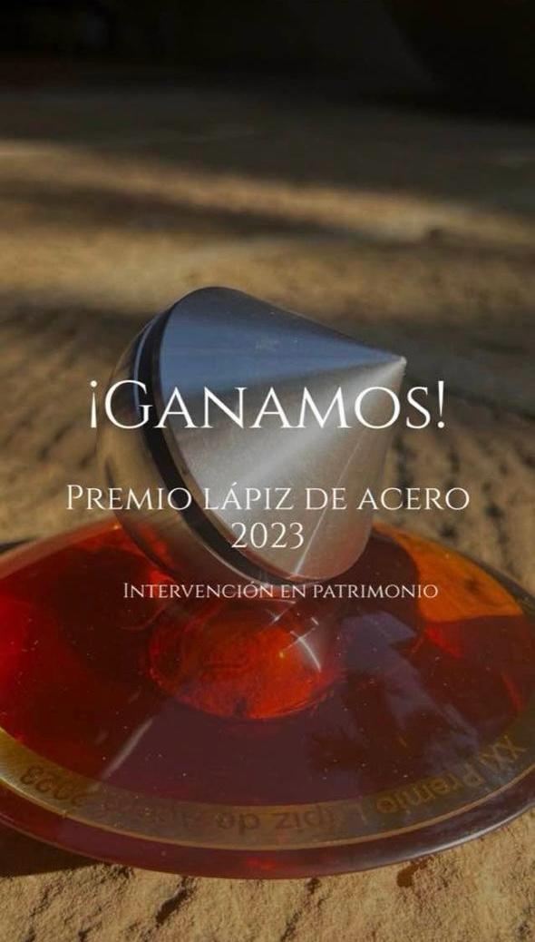 Premio Lápiz de Acero 2023 trophy — Intervención en Patrimonio